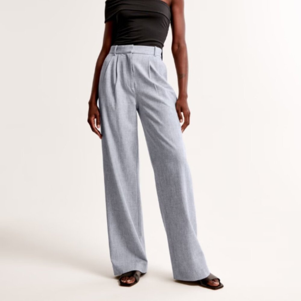 abercrombie & fitch Sloane Tailored Wide Leg Pant- 27 short